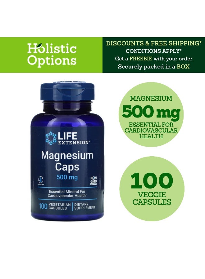 Life Extension Magnesium Caps, 500 mg, 100 Vegetarian Capsules - Image 3